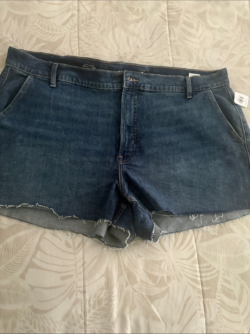 Old Navy Dark Blue Frayed Hem Denim Shorts
